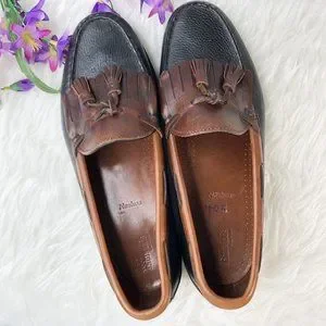 Allen Edmonds Nashua Sz 10 1/2 D Two Tone Brown Black Tassel Leather Loafers Allen Edmonds Nashua Sz 10 1/2 D Two Tone Brown Black Tassel  main image 2